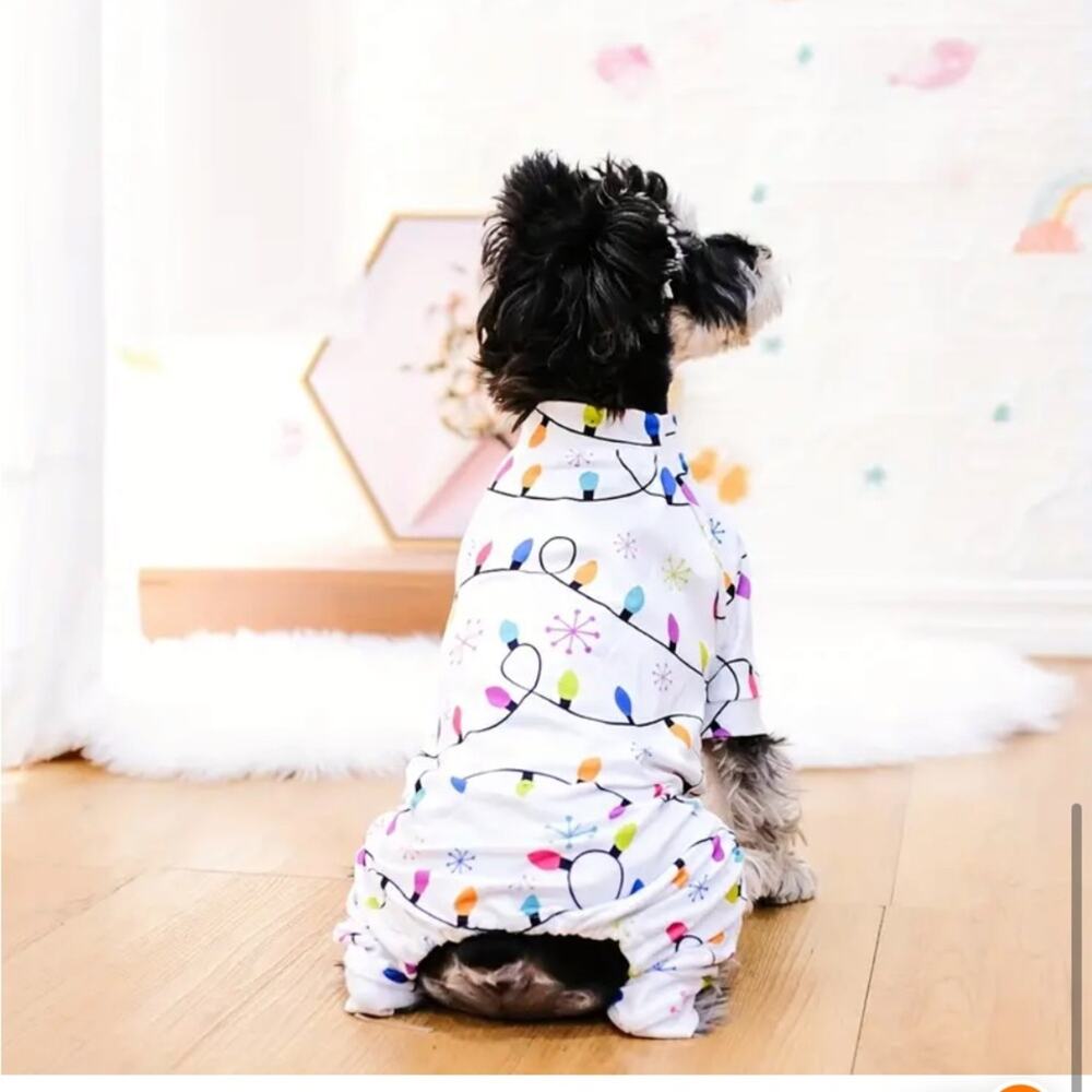 Christmas Pet Pajamas With Christmas Light Size Medium - Picture 3 of 9